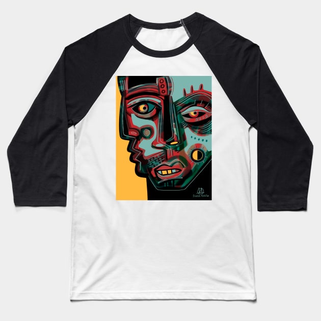 Abstract faces Baseball T-Shirt by Daria Kusto